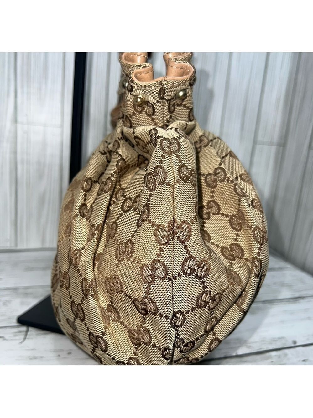 Gucci Sukey Large Tote Bag | GG Monogram Canvas with Leather Trim & Stud Details - Picture 5 of 16